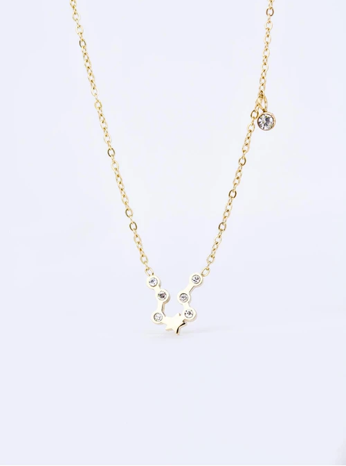 Naszyjnik znak zodiaku Strzelec, stal pozłacana S303475Z00