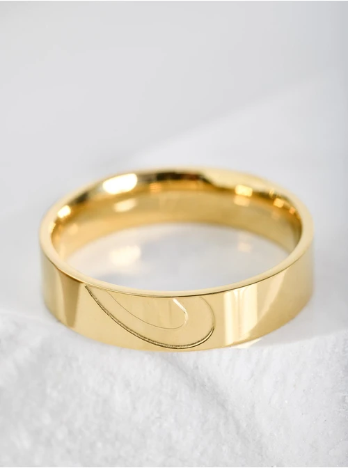 Obrączka do pary serce, unisex, kolor złoty, S404189Z00