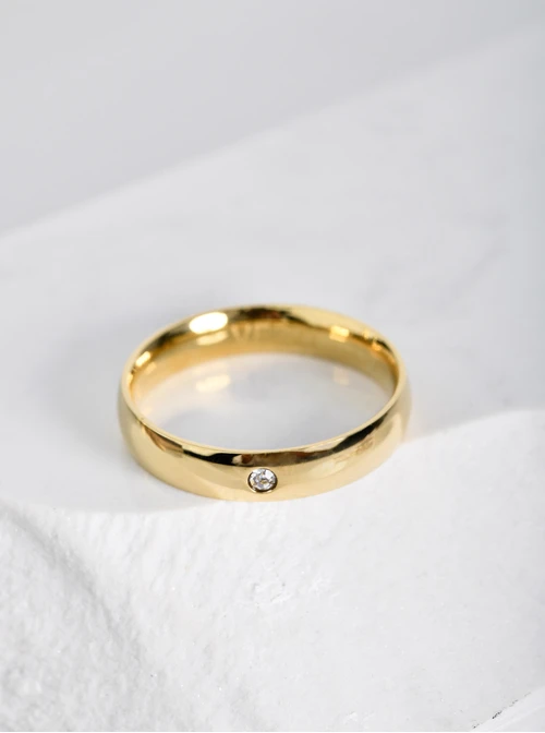 [Zestaw] Obrączka gładka, kolor złoty S404182Z00