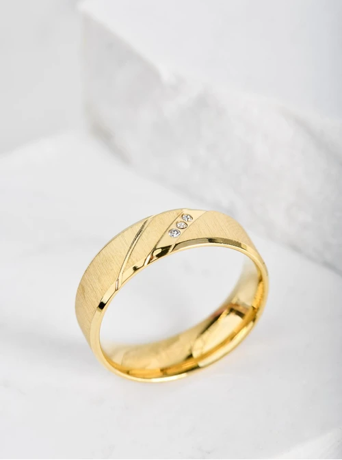 [Zestaw] Obrączka matowa, unisex, złoty S404180Z00