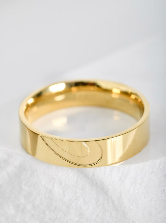 [Zestaw] Obrączka do pary serce, kryształki, złoty S404162Z00