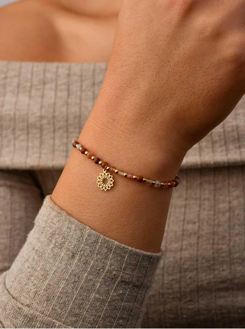 Bransoletka Rozeta Vezzi, Agat Czerwony, złoty S104512Z00