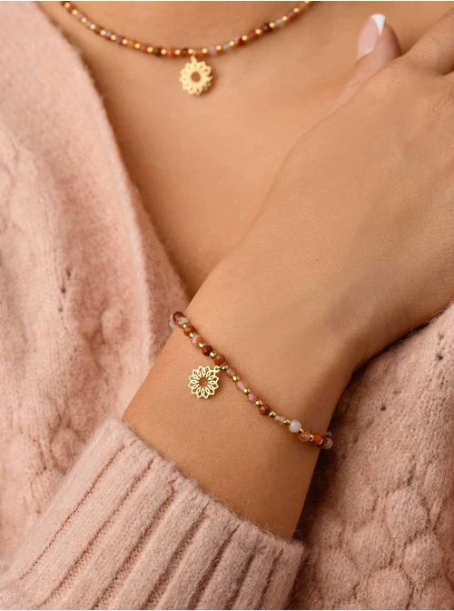 Bransoletka Rozeta Vezzi, Agat Czerwony, złoty S104512Z00