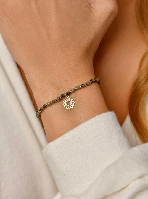 Bransoletka Rozeta Vezzi, Labradoryt Czarny, złoty S104515Z00