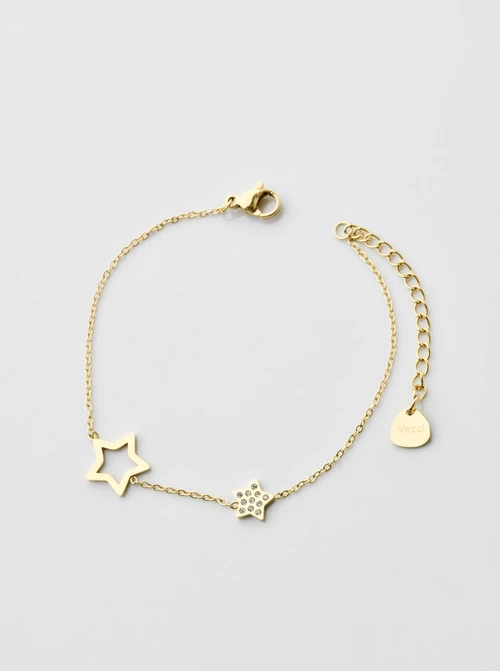 Bransoletka gwiazdki, kryształki, złoty S104736Z00