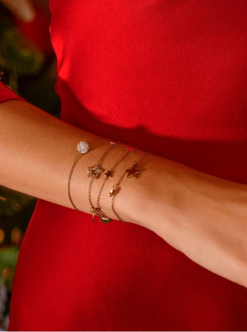 Bransoletka gwiazdki, księżyc, złoty S104759Z00