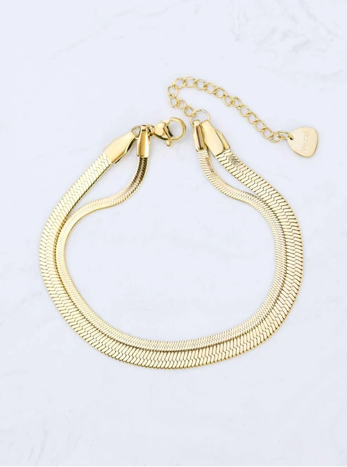 Bransoletka podwójna żmijka, złoty S104836Z00