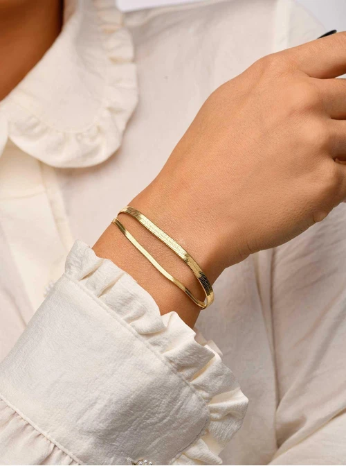 Bransoletka podwójna żmijka, złoty S104836Z00