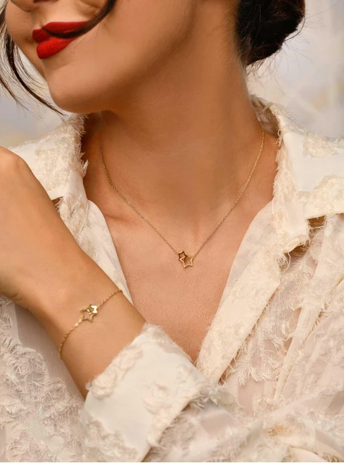 Bransoletka połączone gwiazdki,  złoty S104734Z00