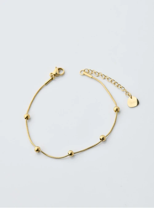 Bransoletka żmijka, kulki, złoty S104796Z00