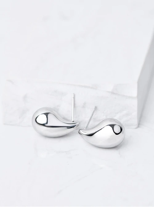 Kolczyki dmuchane, kropla, (dł. 2cm), srebrny S205156S00