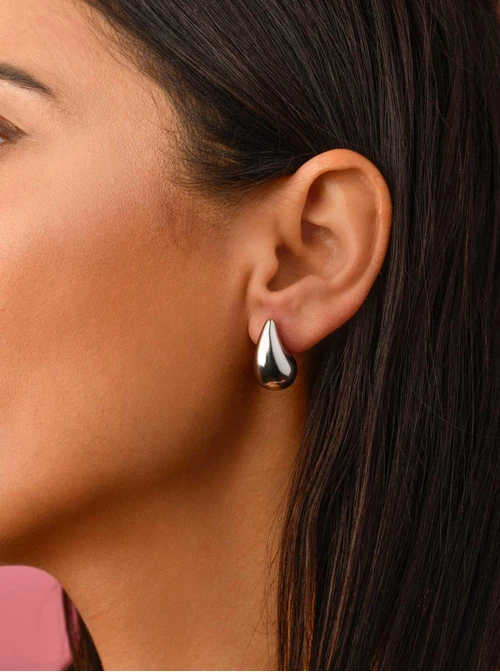 Kolczyki dmuchane, kropla, (dł. 2cm), srebrny S205156S00