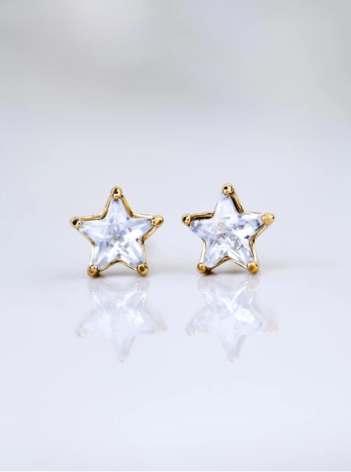 Kolczyki kryształowe gwiazdki, złoty S205123Z00