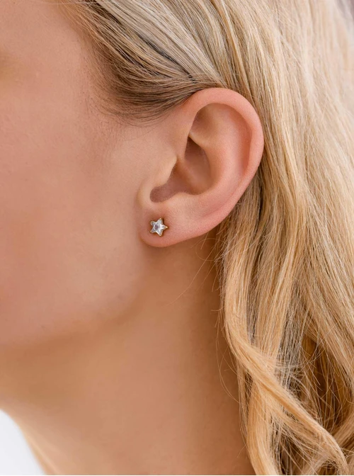 Kolczyki kryształowe gwiazdki, złoty S205123Z00