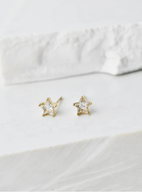 Kolczyki kryształowe gwiazdki, złoty S205123Z00