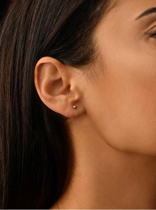 Kolczyki kuleczki, brokatowy mat, (0,2cm), złoty S204935Z00