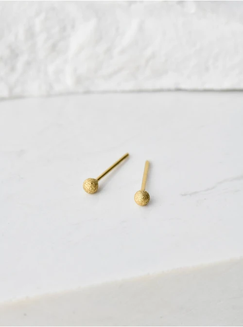 Kolczyki kuleczki, brokatowy mat, (0,2cm), złoty S204935Z00