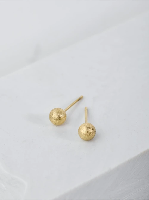 Kolczyki kuleczki, brokatowy mat, (0,5 cm), złoty S204938Z00