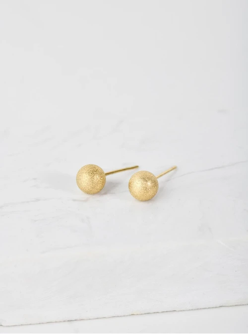 Kolczyki kuleczki, brokatowy mat, ( 0,7 cm), złoty S204940Z00