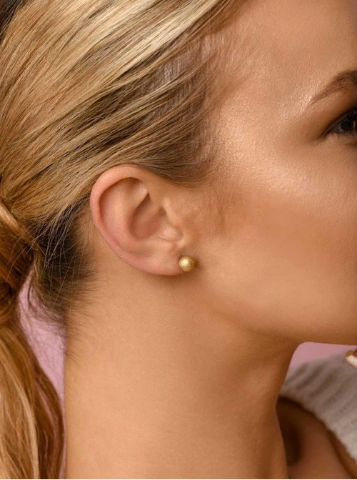 Kolczyki kuleczki, brokatowy mat, ( 0,7 cm), złoty S204940Z00