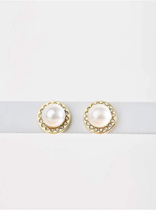 Kolczyki z perełką, złoty S204884Z02