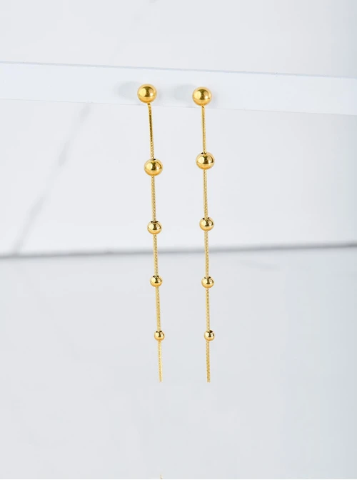 Kolczyki żmijki z kuleczkami, złoty S204923Z00