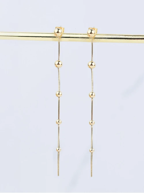 Kolczyki żmijki z kuleczkami, złoty S204923Z00