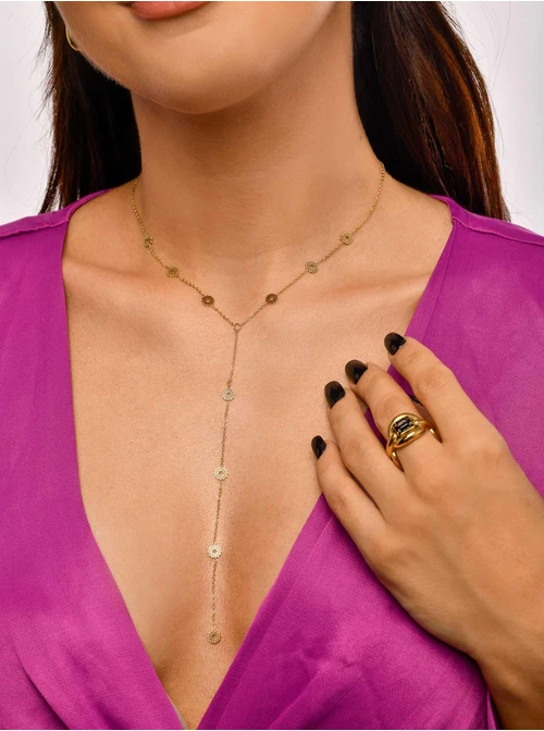 Naszyjnik krawatka Rozeta Vezzi, złoty S304326Z00