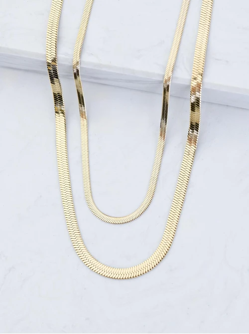 Naszyjnik podwójny żmijka, złoty S304835Z00