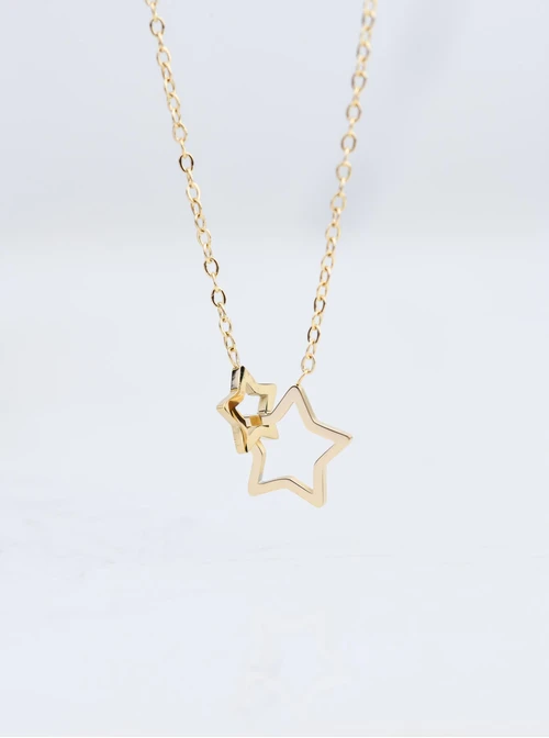 Naszyjnik połączone gwiazdki, złoty S304733Z00