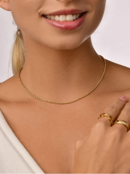 Naszyjnik splot Corda, (0,2 cm), złoty S304657Z00