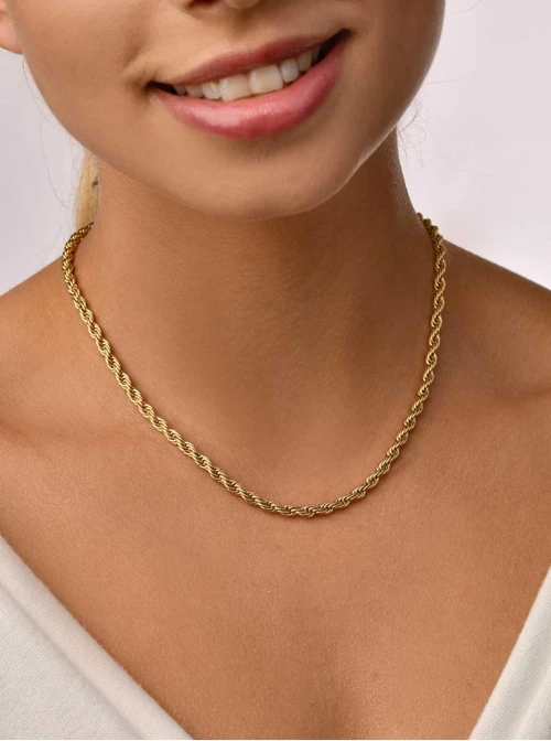 Naszyjnik splot Corda, (0,4 cm), złoty S304663Z00