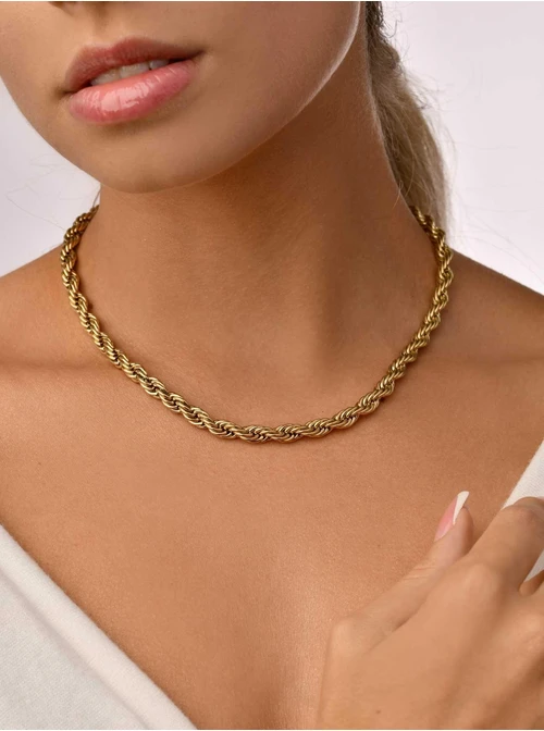 Naszyjnik splot Corda, ( 0,6 cm), złoty S304667Z00