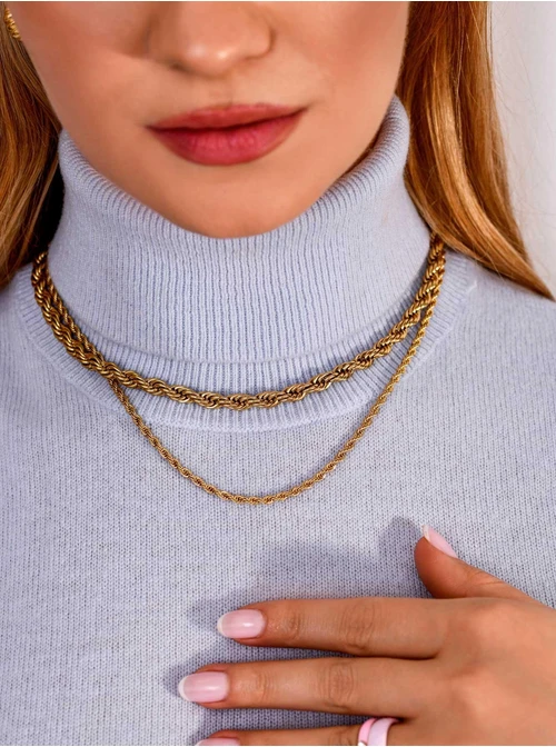 Naszyjnik splot Corda, ( 0,6 cm), złoty S304667Z00