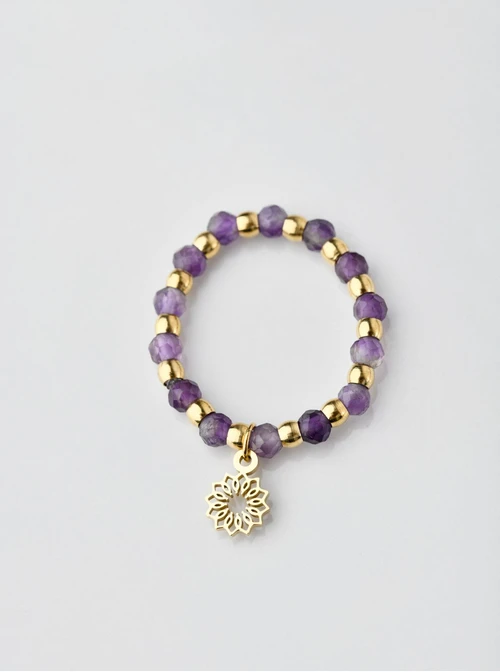 Pierścionek Ametyst, fioletowy, złoty S404532Z00