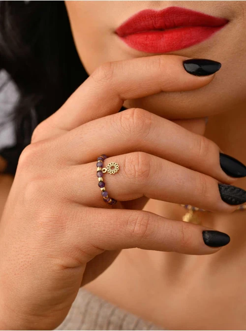 Pierścionek Ametyst, fioletowy, złoty S404532Z00