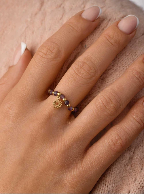 Pierścionek Ametyst, fioletowy, złoty S404532Z00