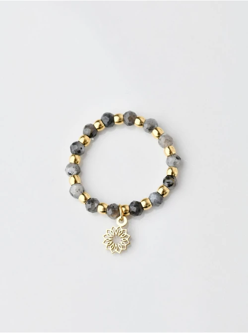 Pierścionek Czarny Labradoryt, złoty S404533Z00