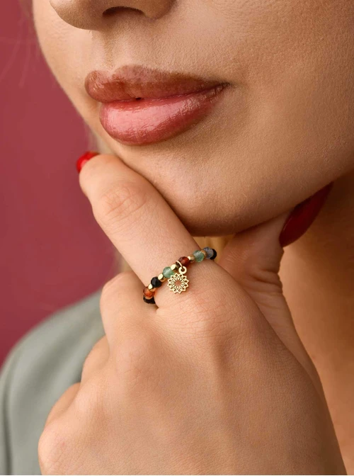 Pierścionek Agat Kolorowy, złoty S404543Z00