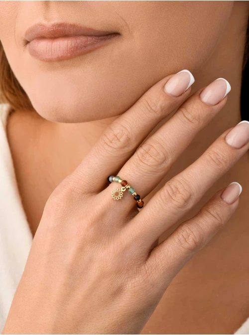 Pierścionek Agat Kolorowy, złoty S404543Z00