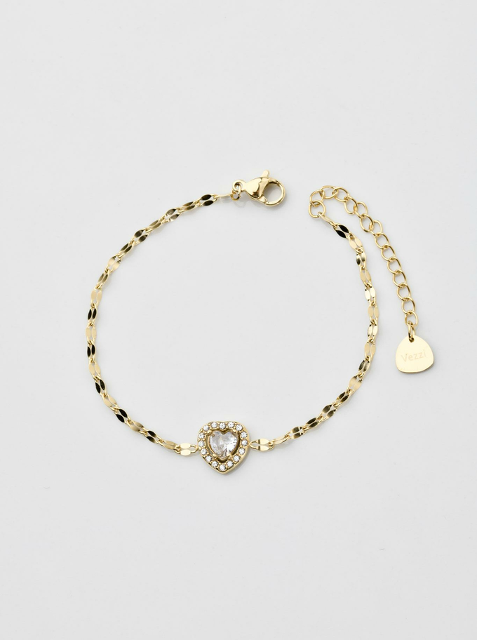 [Zestaw] Bransoletka kryształowe serduszko, złoty S105022Z00
