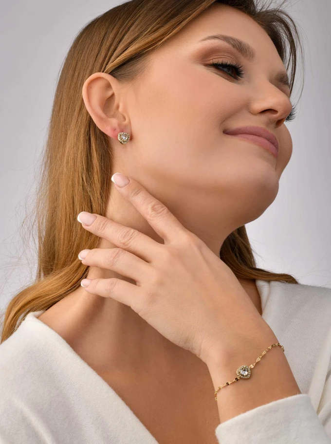 Bransoletka kryształowe serduszko, złoty S105022Z00