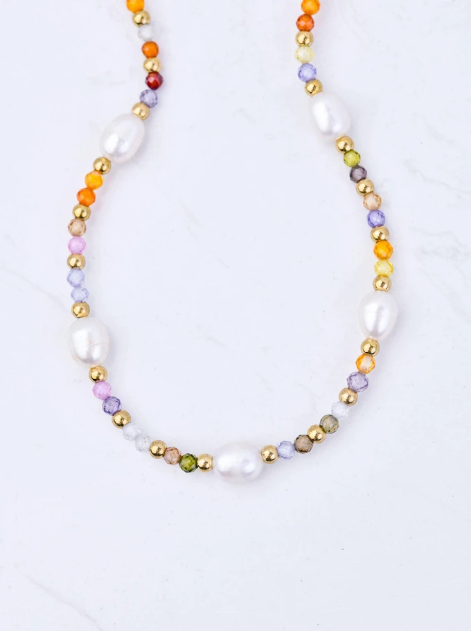 Choker perły rzeczne, złoty S304485Z00