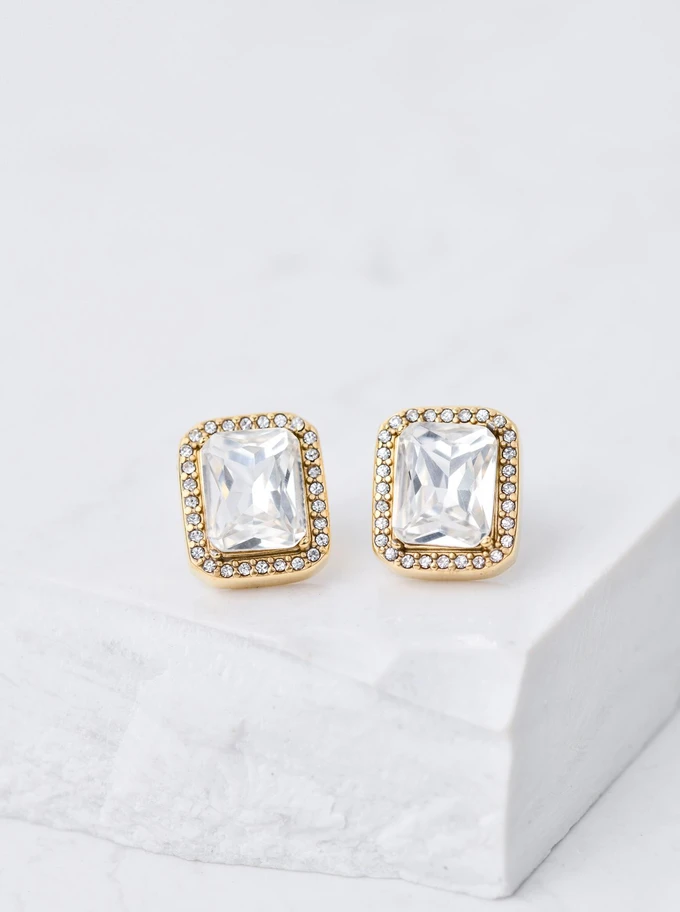 Kolczyki duży kryształ, złoty S205020Z00