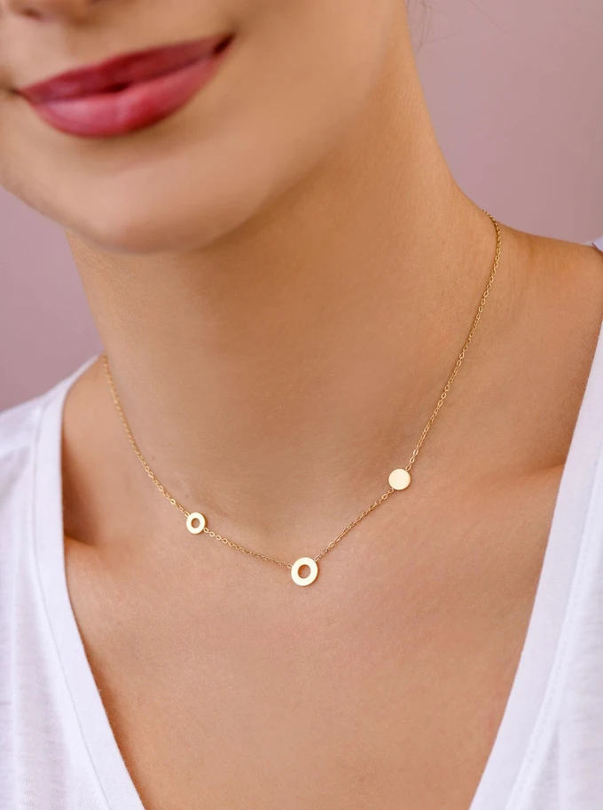 Naszyjnik kółeczka, złoty S304959Z00