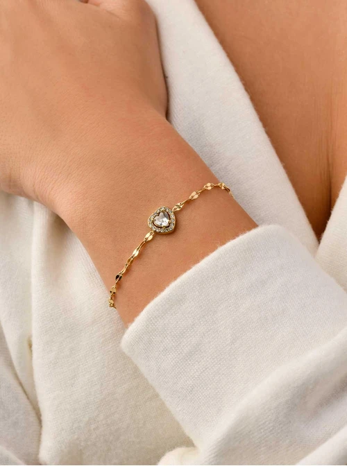 Bransoletka kryształowe serduszko, złoty S105022Z00