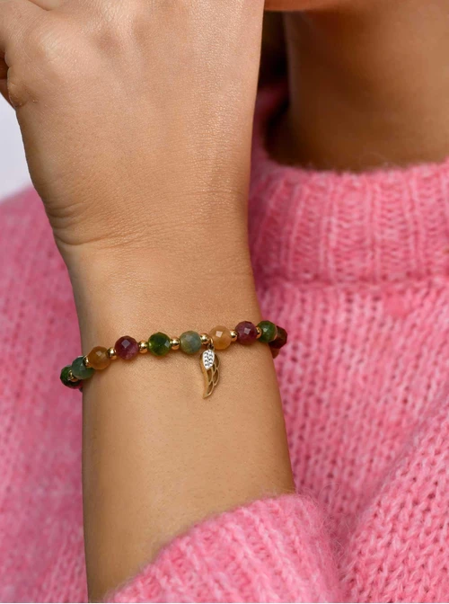 Bransoletka skrzydełko, Turmalin Kolorowy, złoty S105205Z07