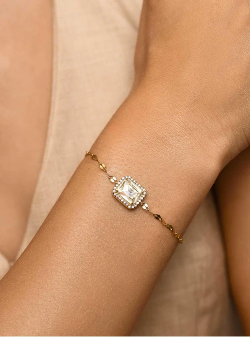 Bransoletka z dużym kryształem, złoty S105019Z00