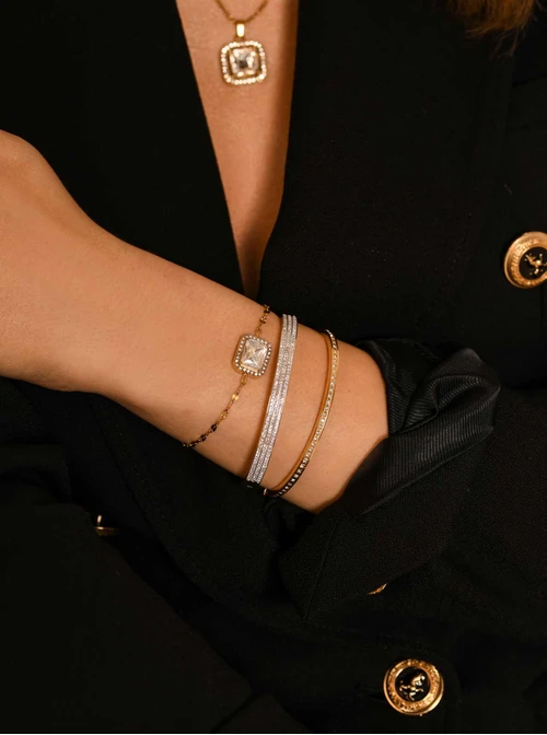 Bransoletka z dużym kryształem, złoty S105019Z00