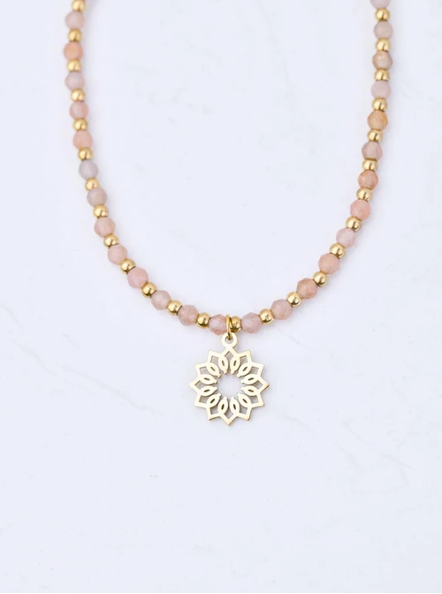 Choker Rozeta Vezzi, Kamień Słońca, złoty S304508Z00